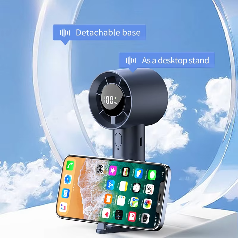 Portable Handheld Fan 100-speed USB Rechargeable Electric fan Digital Display Home Travel Outdoor Camping Small Cooling Fan