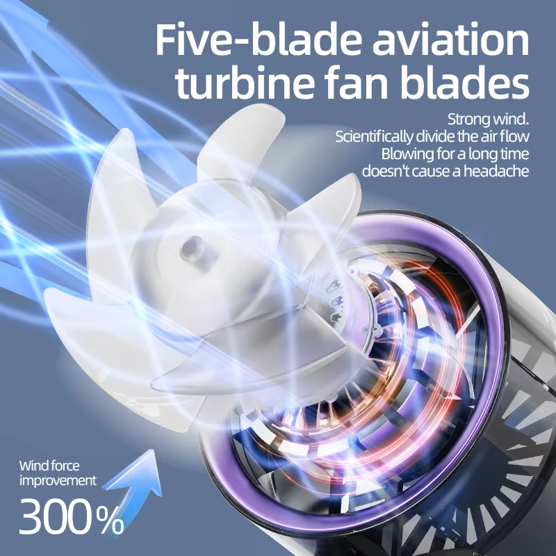New Portable Electric Handheld Fan Ultra-high Speed Fan Rechargable Large Wind Digital Display Fan