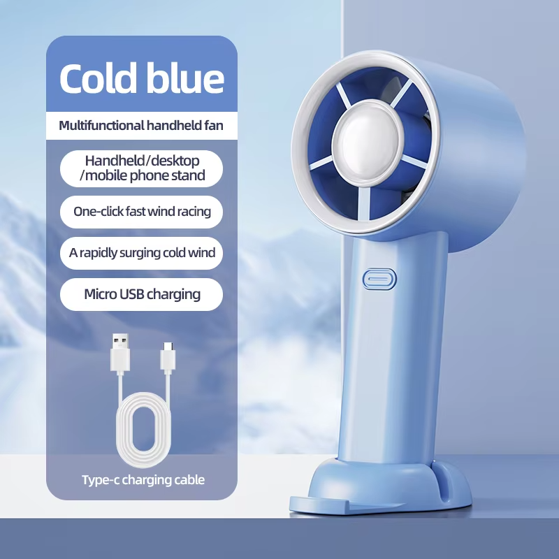 New Portable Electric Handheld Fan Ultra-high Speed Fan Rechargable Large Wind Digital Display Fan