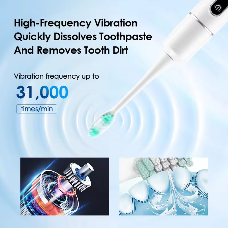2 and 1 Ultrasonic Electric Teeth Cleaner Dental Scaler Teeth Whitening Tartar Removal Sonic Tooth Brush Electric Toothbrush