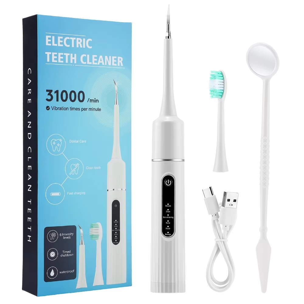 2 and 1 Ultrasonic Electric Teeth Cleaner Dental Scaler Teeth Whitening Tartar Removal Sonic Tooth Brush Electric Toothbrush
