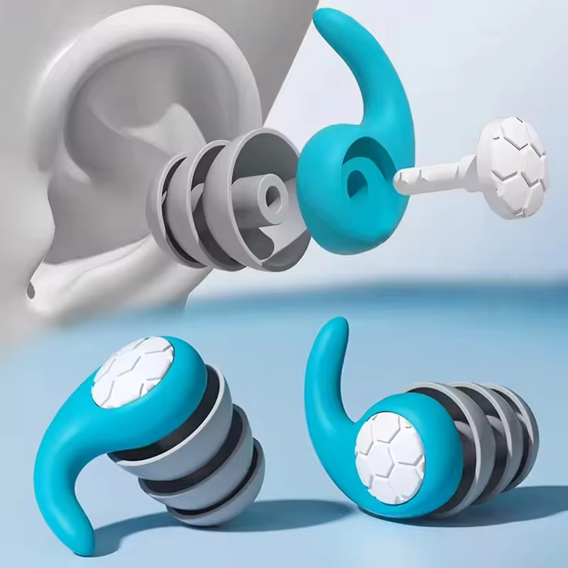 1 Pair Soft Silicone Earplugs - Noise Canceling Comfortable Fit for Sleep Swimming Creating a Silent Environment
