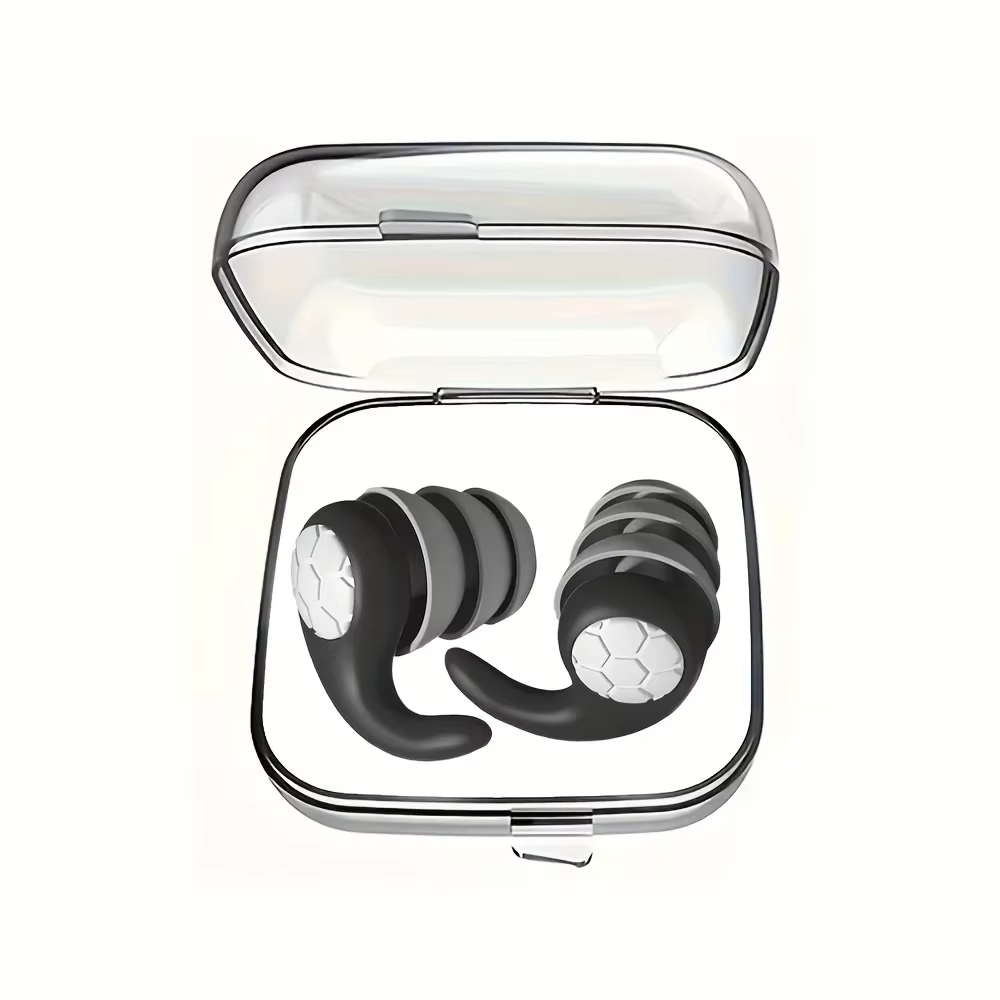 1 Pair Soft Silicone Earplugs - Noise Canceling Comfortable Fit for Sleep Swimming Creating a Silent Environment
