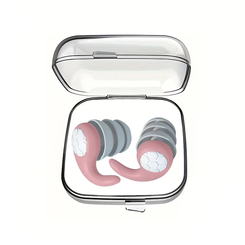 1 Pair Soft Silicone Earplugs - Noise Canceling Comfortable Fit for Sleep Swimming Creating a Silent Environment