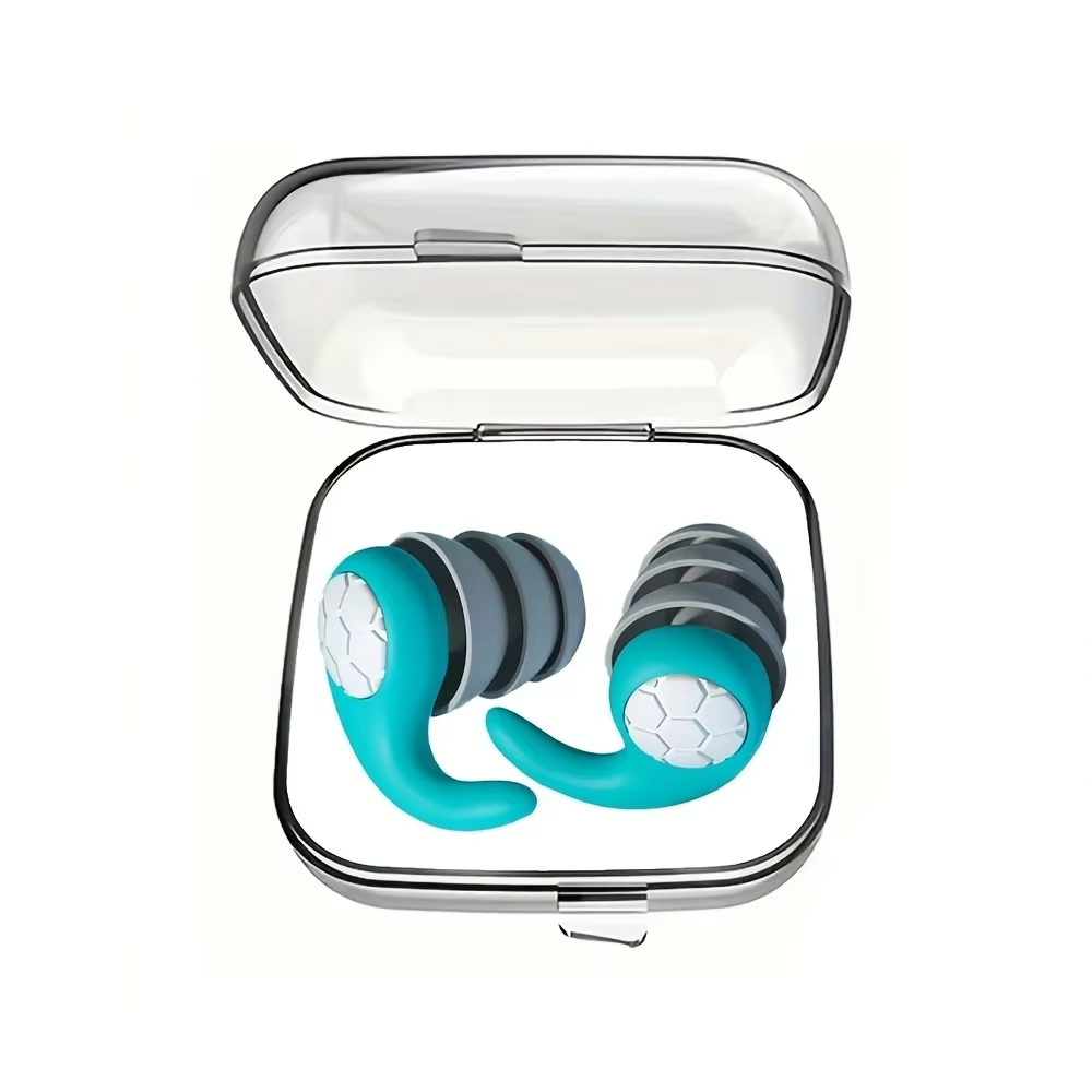 1 Pair Soft Silicone Earplugs - Noise Canceling Comfortable Fit for Sleep Swimming Creating a Silent Environment