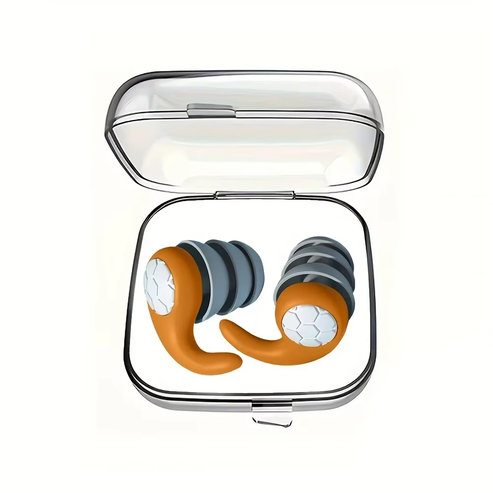 1 Pair Soft Silicone Earplugs - Noise Canceling Comfortable Fit for Sleep Swimming Creating a Silent Environment