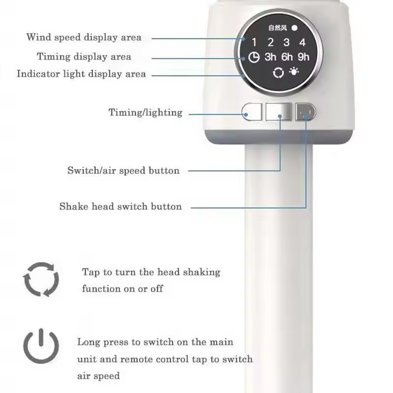 USB Rechargeable Floor Fan Silent Turbine Air Circulation Fan Portable Mini Timing Standing Cooling Fan For Home Bedroom Office