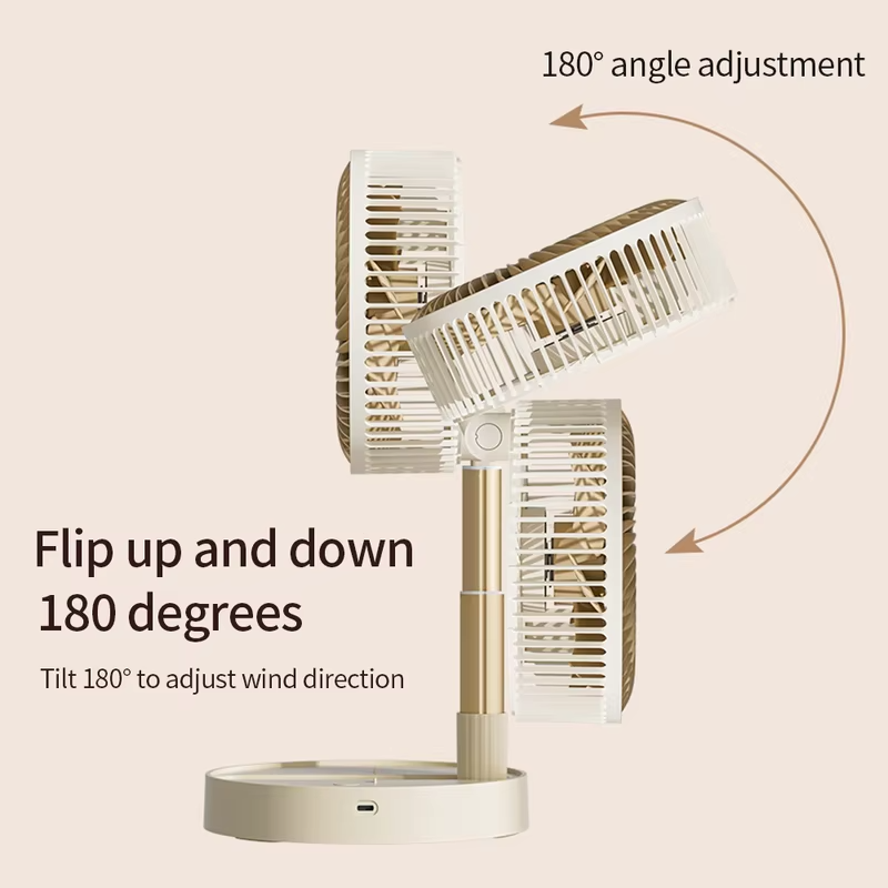 USB Foldable Portable Fan with 8inch 4 Speeds ＆ Timing, Battery Operated Mini Floor Fan for Bedroom, Indoor or Outdoor,Table Fan