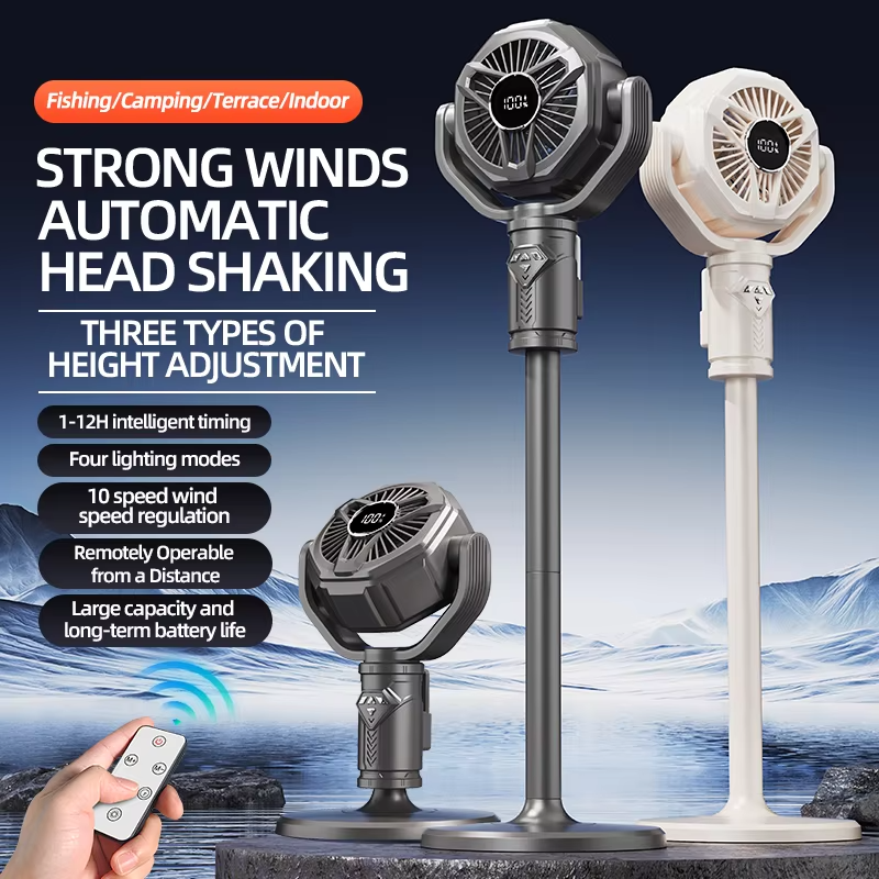 Electric Air Turbine Circulation Fan Floor Standing 5 Speed Adjustable Height Rechargeable Table Floor