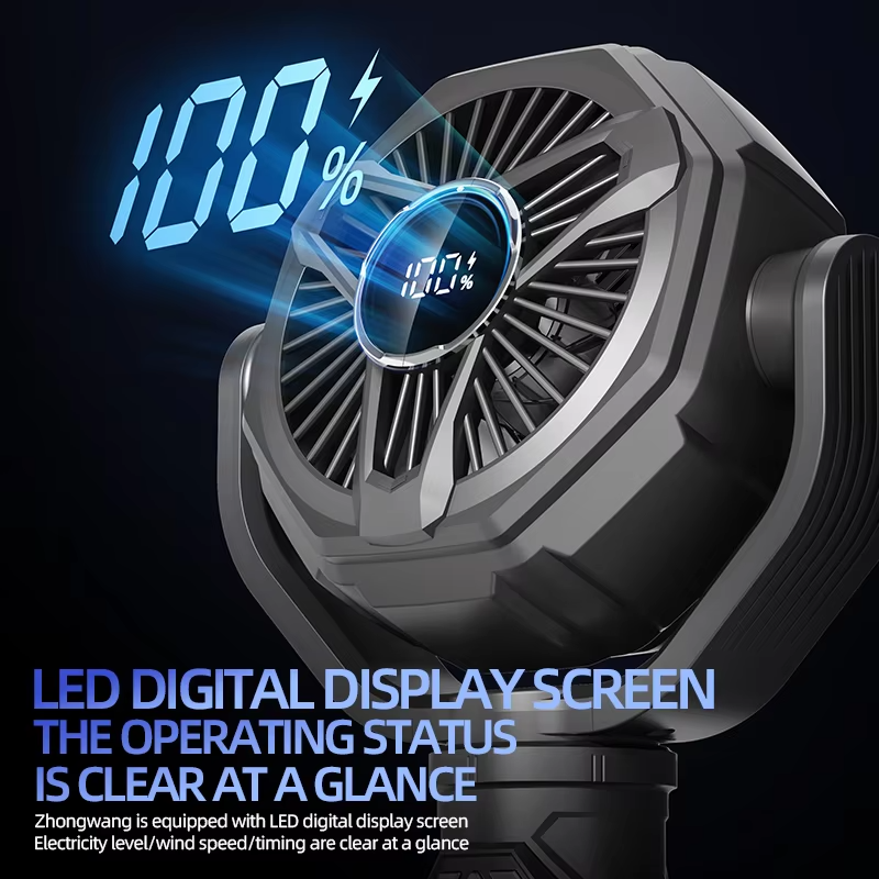 Electric Air Turbine Circulation Fan Floor Standing 5 Speed Adjustable Height Rechargeable Table Floor