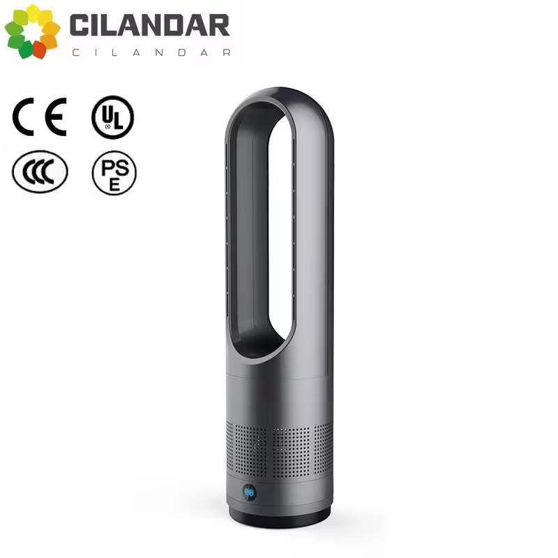 18 Inch Bladeless Fan with Remote Control Household Desktop Floor Standing Electric Silent LED Display Air Circulation 220V