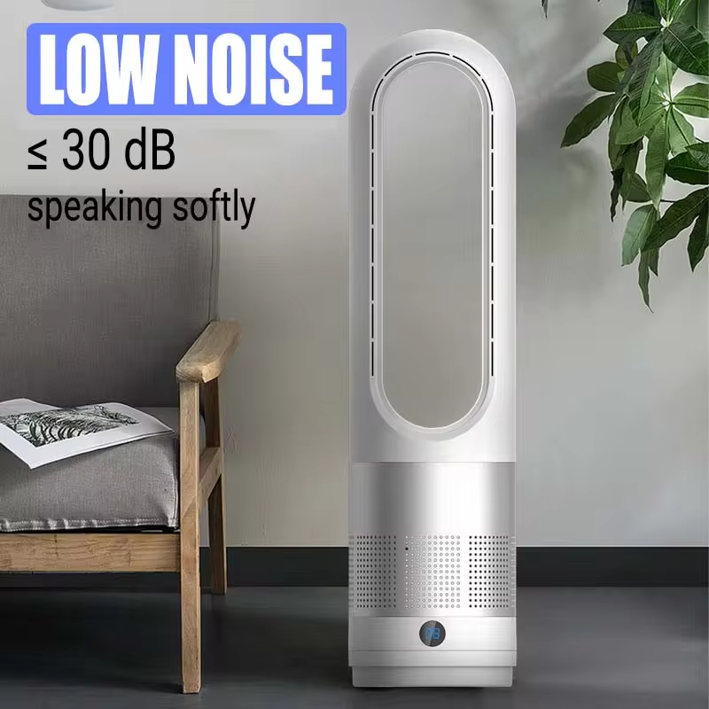 18 Inch Bladeless Fan with Remote Control Household Desktop Floor Standing Electric Silent LED Display Air Circulation 220V