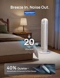2026 Upgraded DC Motor Tower Fan, 28ft/s Smart Standing Fan, 90° Oscillation, 20dB Quiet, 8 Speeds 4 Modes, 8H Timer, Remote/WiFi/Voice Control