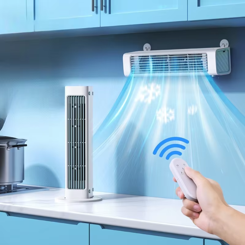 Portable Leafless Tower Fan 4000mAh Air Cooler Desktop Fan 3Speed Bladeless Air Conditioner Standing Fan for Bedroom Living Room