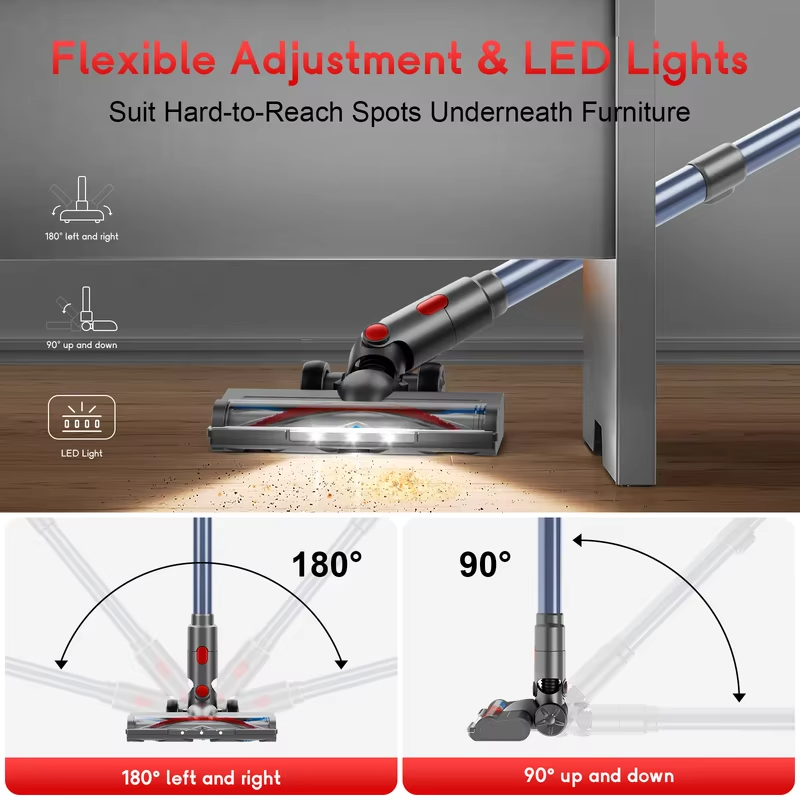 Honki Cordless Vacuum Cleaner 78KPA 45Mins 6*2200mAh Lightweight Stick Vacuum Cleaner for Home Hardwood Floor Carpet Pet Hair