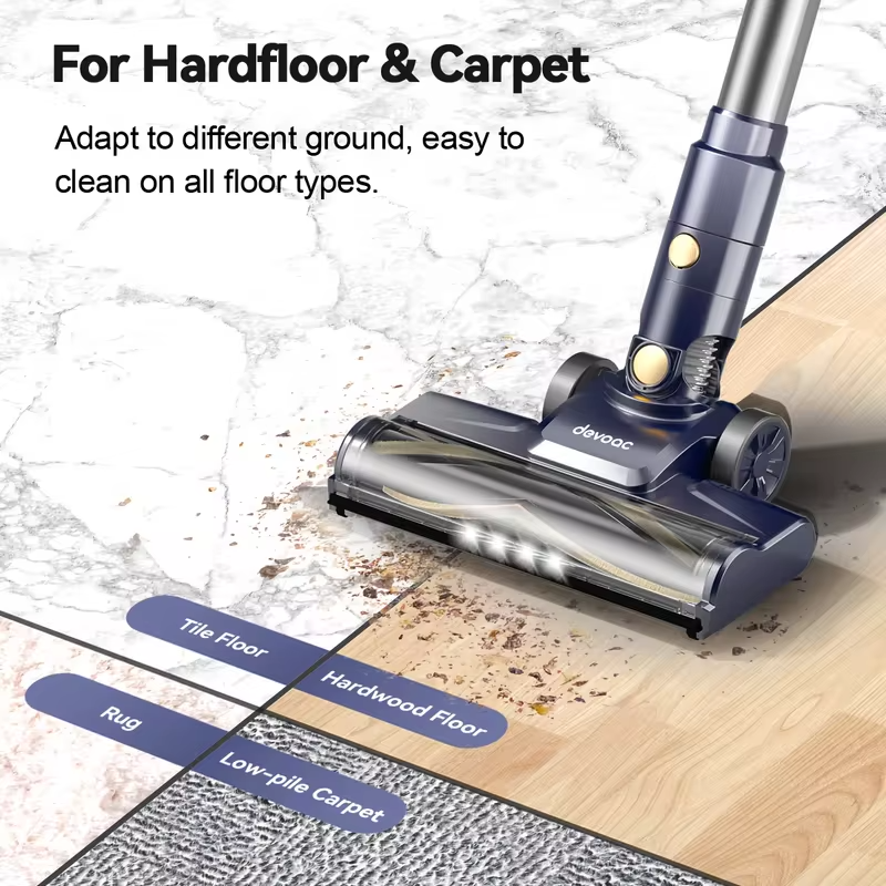 INSE I8 Corded Vacuum Cleaner Free-Stand Stick Vacuum 25KPa 600W Powerful 6 in1 Lightweight Handheld Cleaner for Carpet Pet Hair