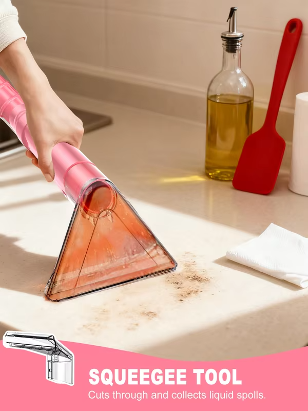 Upholstery Cleaner Device and Wet Vacuum Cleaner - 32Kpa Compact Washing Textile Cleaner for Carpet, Upholstery Car Seats & Sofa