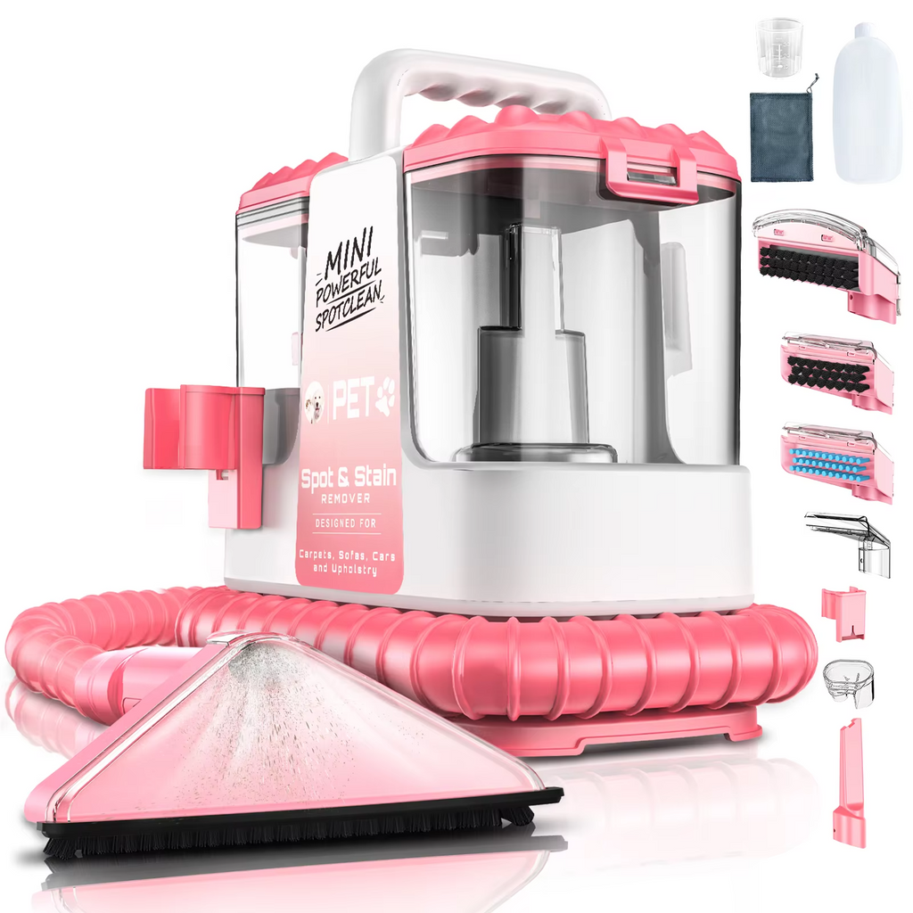 Upholstery Cleaner Device and Wet Vacuum Cleaner - 32Kpa Compact Washing Textile Cleaner for Carpet, Upholstery Car Seats & Sofa
