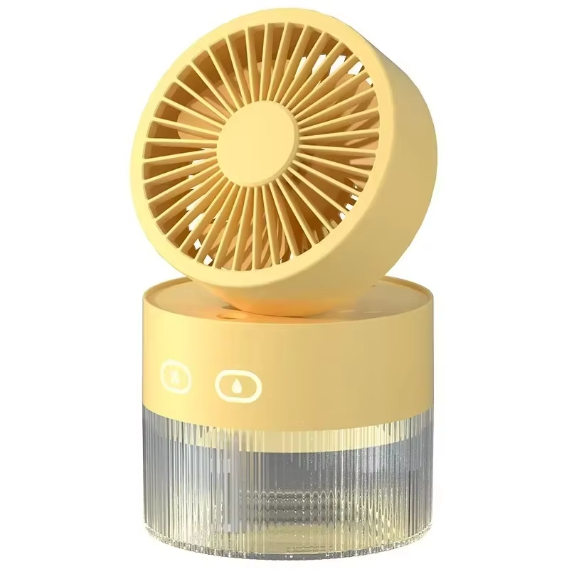 Portable Spray Fan USB Rechargeable 3 in 1 Cooling Humidifier Aroma Diffuser Night Light Desk Fan for Office Dorm Car Travel