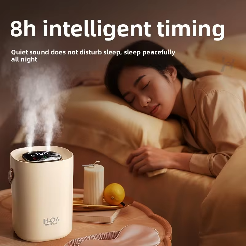 Dual spray humidifier, portable, handheld, suitable for home, bedroom, and office use, with light noise and water replenishment