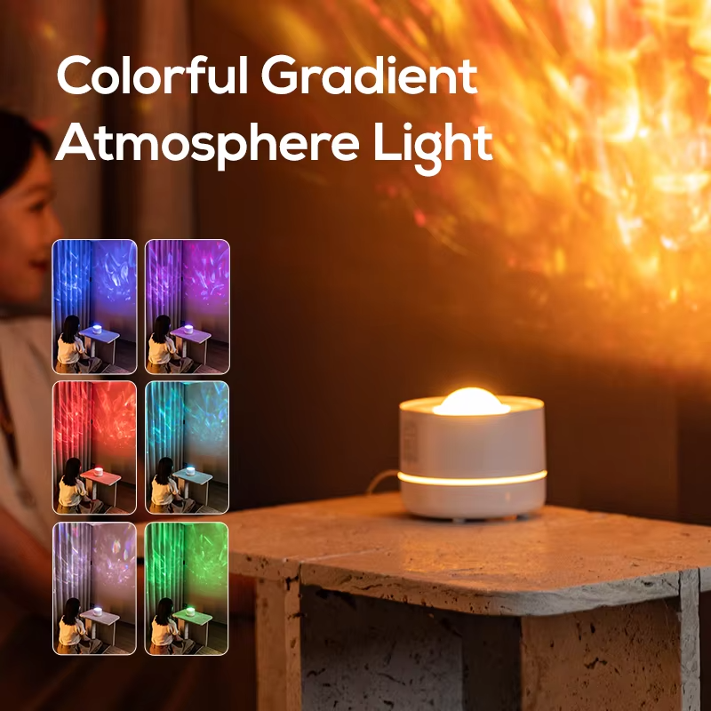 2025 New Galaxy Projection Air Humidifier - 360° Rotating Starry Sky, 7-Color Gradient Lights, Essential Oil Diffuser for Home