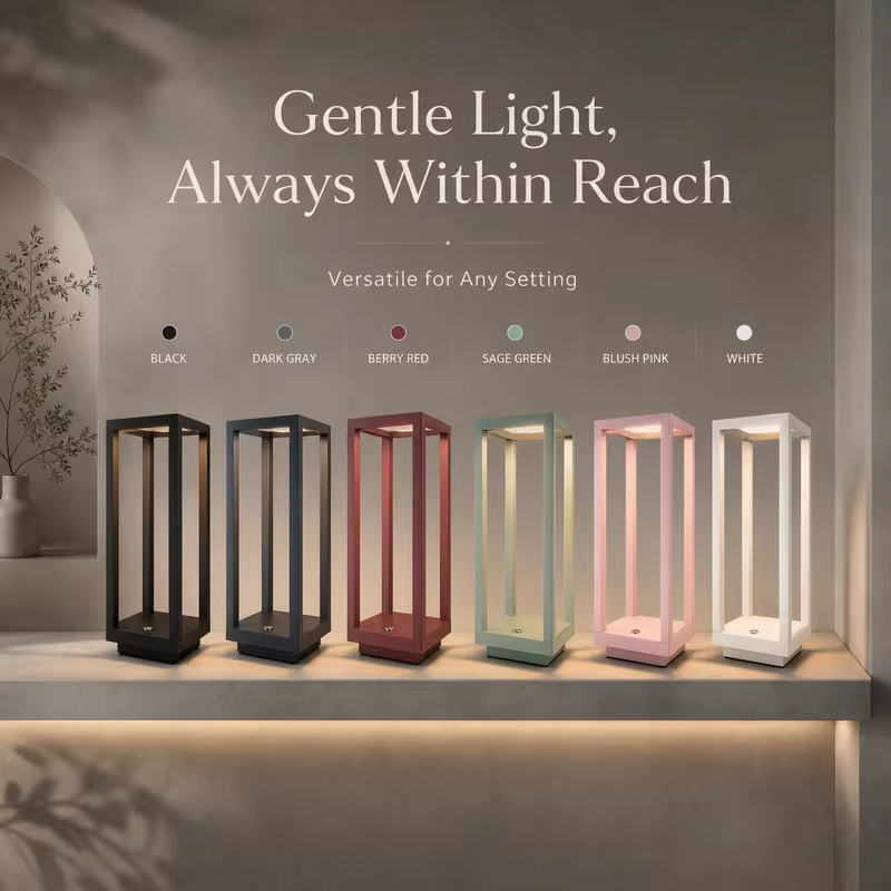 WWPPU Cordless LED Table Lamp Stepless Dimming Touch Control USB Rechargeable Desk Light Nordic Minimalist Bedside Night Lamp