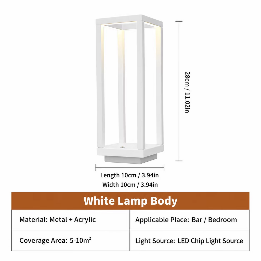 WWPPU Cordless LED Table Lamp Stepless Dimming Touch Control USB Rechargeable Desk Light Nordic Minimalist Bedside Night Lamp