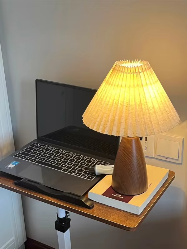 Retro LED Table lamp Pleated Room Decoration Night lamp USB For Home Living Bedroom Bedside Decorative Simple Desk Lighting