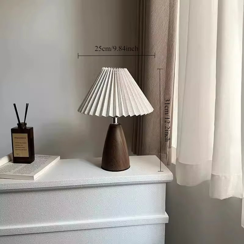 Retro LED Table lamp Pleated Room Decoration Night lamp USB For Home Living Bedroom Bedside Decorative Simple Desk Lighting