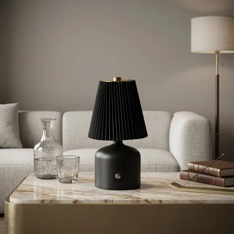 USB Desk Lamp Rechargeable LED Fabric Table Lamp Touch Control Dimmable Bedside Light 1200mAh Desk Light for Bedroom Living Room