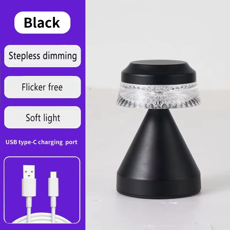 USB Desk Lamp Rechargeable LED Fabric Table Lamp Touch Control Dimmable Bedside Light 1200mAh Desk Light for Bedroom Living Room