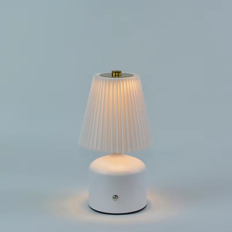 USB Desk Lamp Rechargeable LED Fabric Table Lamp Touch Control Dimmable Bedside Light 1200mAh Desk Light for Bedroom Living Room
